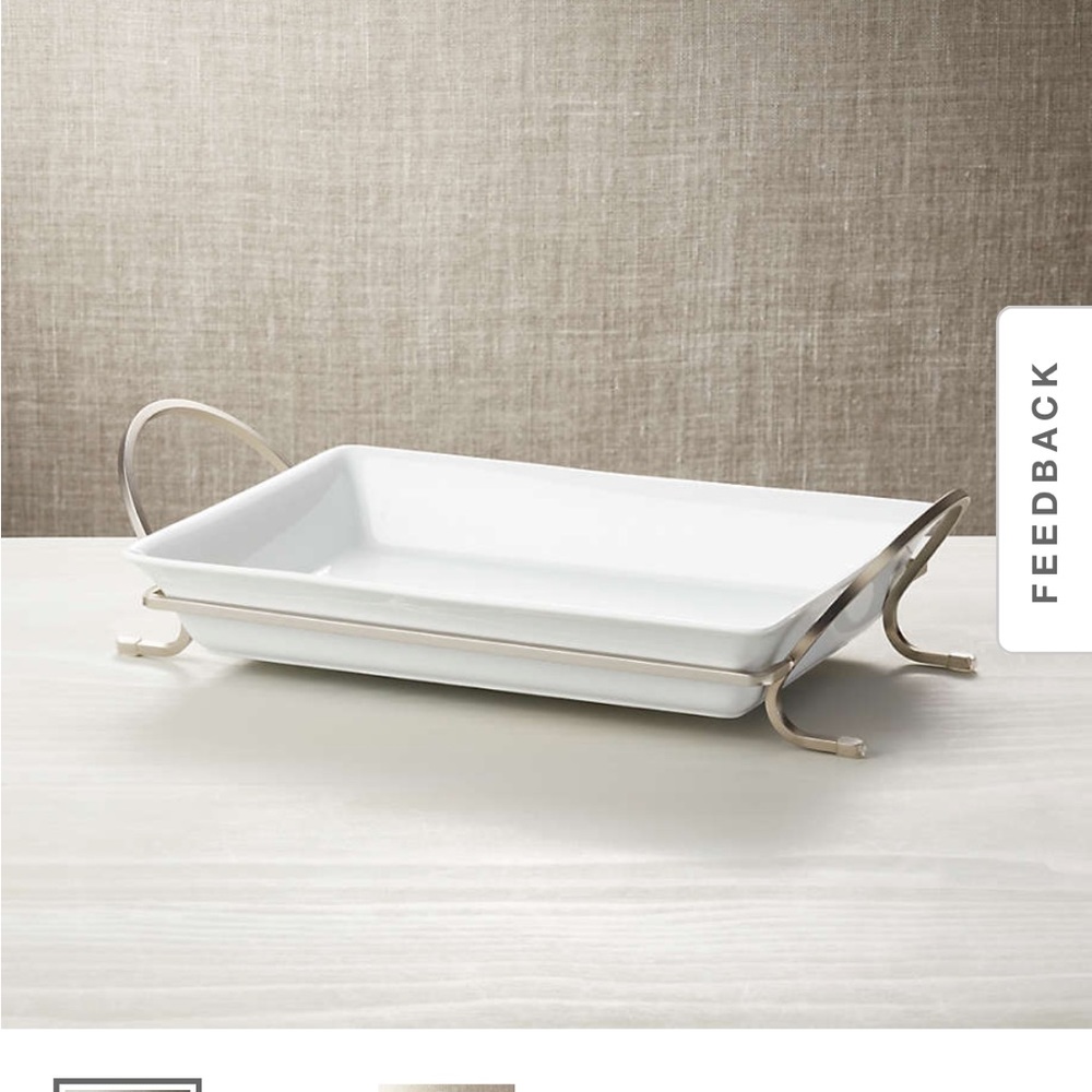 Crate and Barrel Cambridge baking dish and rack